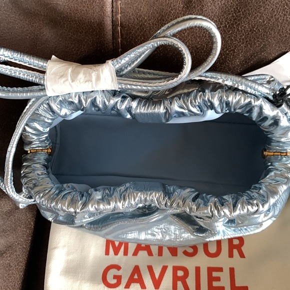 Mansur Gavriel Mini Cloud Crinkled Metallic Clutch - Picture 11 of 13